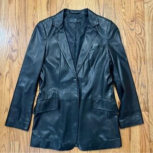Black Leather Women's Blazer